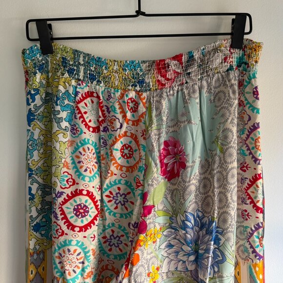 Johnny Was – Pearce Colorful Tropical Smocked Wide Leg Pants – Women’s L - Picture 11 of 16